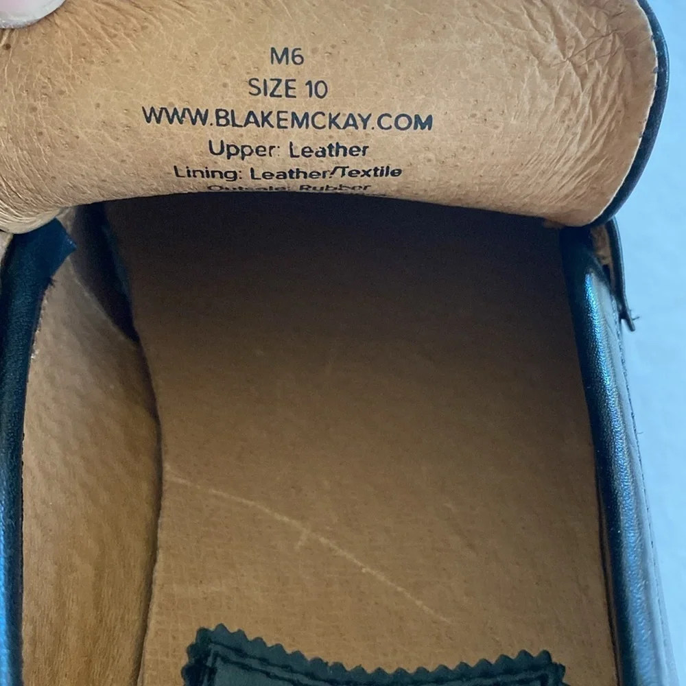 BLAKE MCKAY Men's Black Leather Loafers Size 10